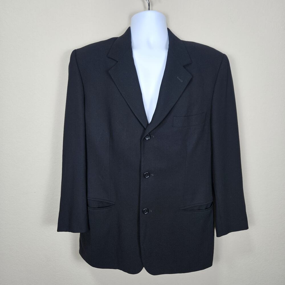 90s Banana Republic Blazer Mens 40S Black 100% Wool Sport Coat Made In Italy VTG